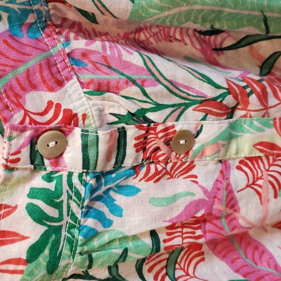 Cynthia Rowley 100% linen multicolored floral tank-style top - Picture 5 of 6